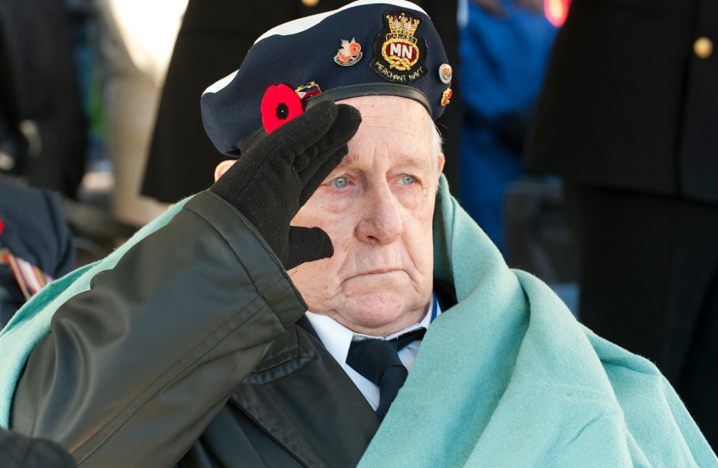 Veteran saluting